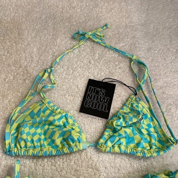 New! It’s Now Cool x free people checkered wave green blue bikini 14316 - Picture 10 of 14